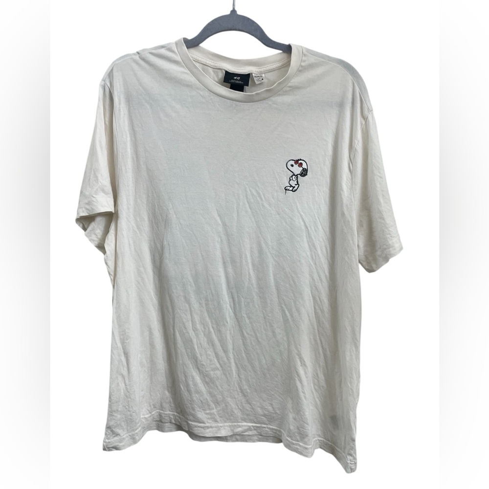 H&M Snoopy x Peanuts White And Red T-Shirt Sz(XXL)